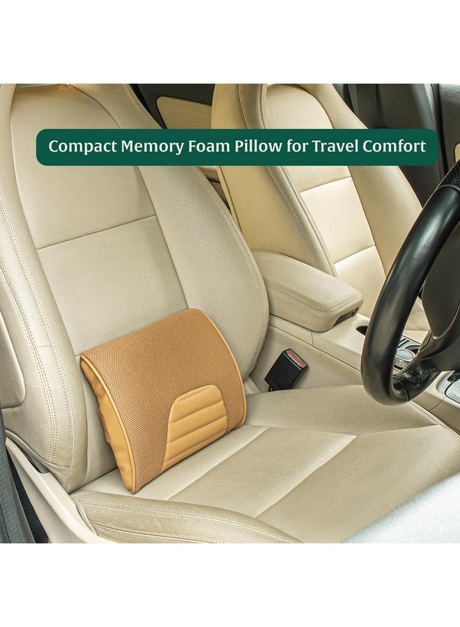 The White Willow Memory Foam Small Size Travel Lumbar Back Support Chair Cushion Pillow for Car, Airplane, Long Drive- Mango (11" L x 9" W x 2" H) - Image 3