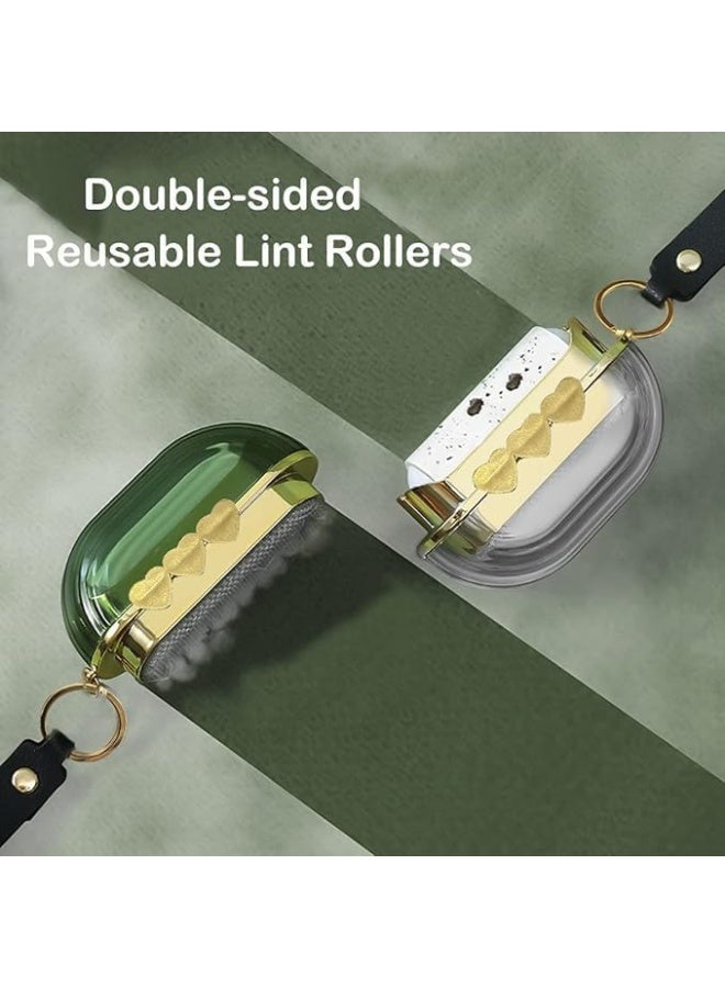 بكرة إزالة الوبر من الشعر، فرشاة سفر محمولة مزدوجة الجوانب لإزالة شعر الحيوانات الأليفة من الملابس والسجاد والأريكة والسرير والقماش، بكرة لاصقة متعددة الوظائف لتنظيف الغبار والوبر (شفافة) - Image 4