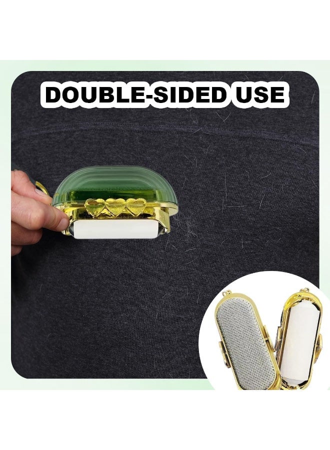 بكرة إزالة الوبر من الشعر، فرشاة سفر محمولة مزدوجة الجوانب لإزالة شعر الحيوانات الأليفة من الملابس والسجاد والأريكة والسرير والقماش، بكرة لاصقة متعددة الوظائف لتنظيف الغبار والوبر (شفافة) - Image 2