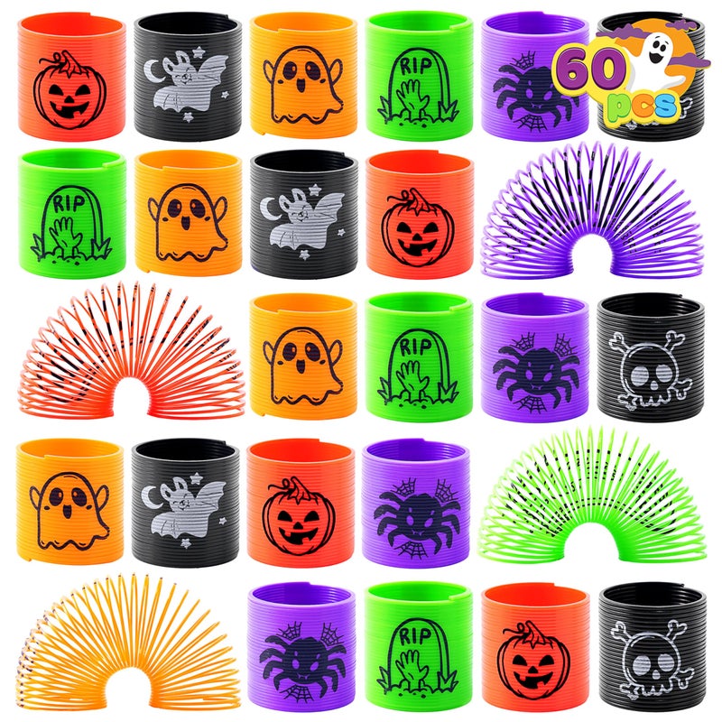 JOYIN 60 PCS Halloween Coil Spring for Kids Mini Magic Springs Toys Fidget Stress Coils Toy for Halloween Party Favors Trick or Treat Bags Stuffers Classroom Exchange Carnival Game Prizes - Image 2
