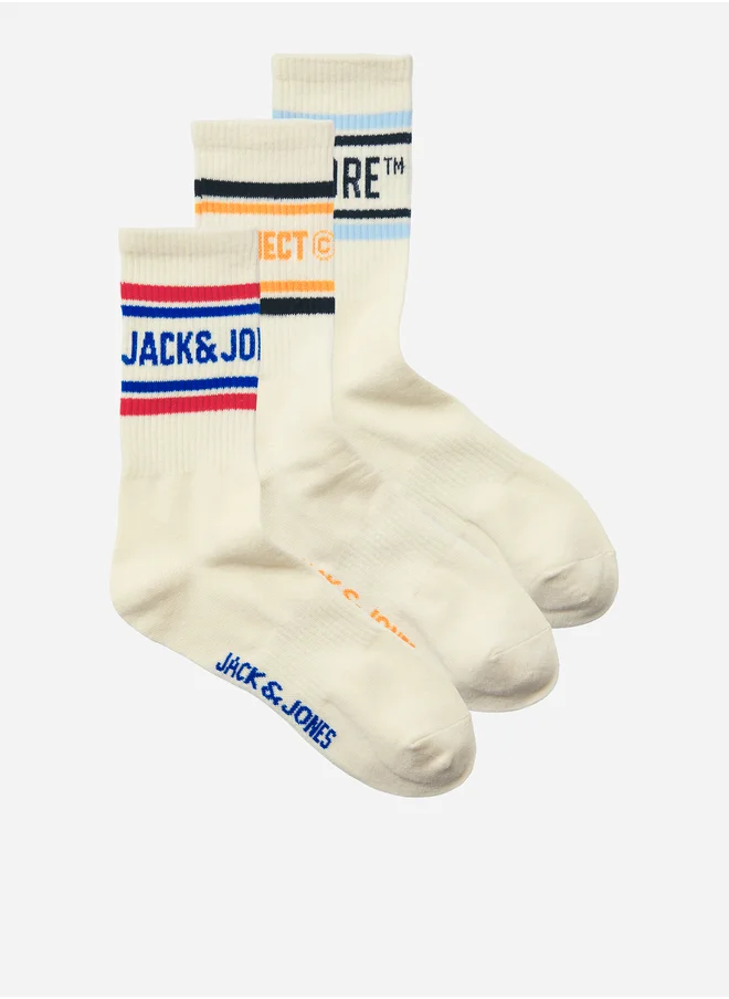 جاك اند جونز Set of 3 - Crew Tennis Socks