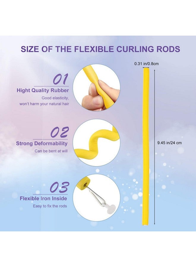 Ms Aloe 3Pack Flexible Twist-Flex Spiral Hair Curlers - Soft Foam No Heat Rollers for Long, Medium, Short Hair (Diameter 0.8cm, 30 Rods)  - Image 2