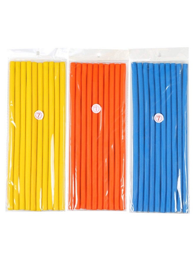 Ms Aloe 3Pack Flexible Twist-Flex Spiral Hair Curlers - Soft Foam No Heat Rollers for Long, Medium, Short Hair (Diameter 0.8cm, 30 Rods)  - Image 1