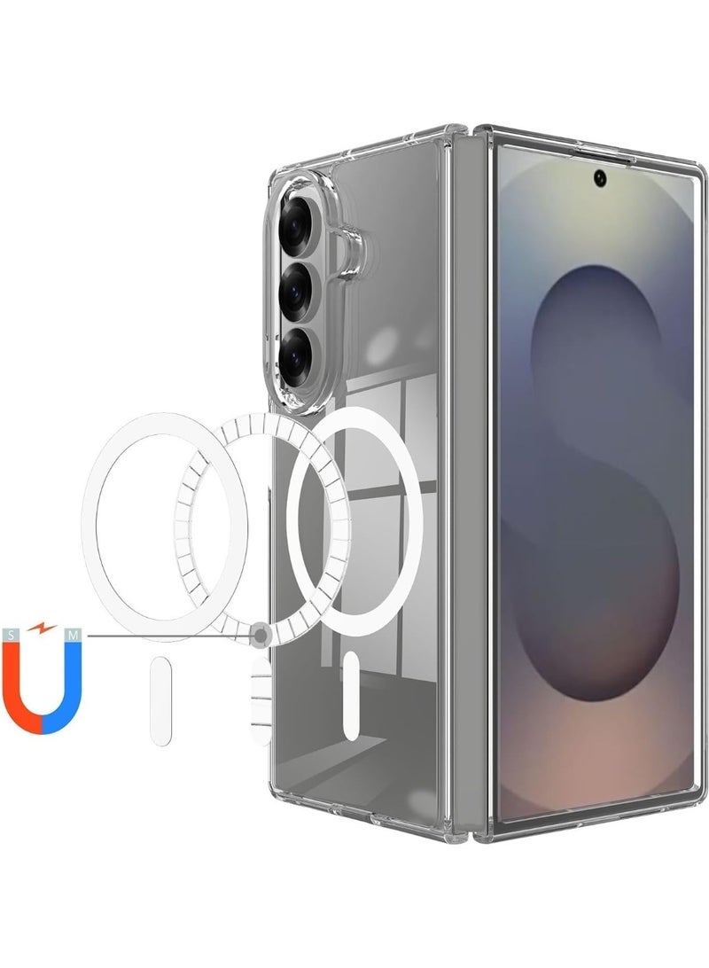 Muzz Samsung Galaxy Z Fold 7 Case with Camera Protection Transparent Back Protective - Scratch Resistant Hard PC Back Bumper Shockproof Cover for Samsung Galaxy Z Fold 7 5G (Clear Case With Mag safe) - Image 4