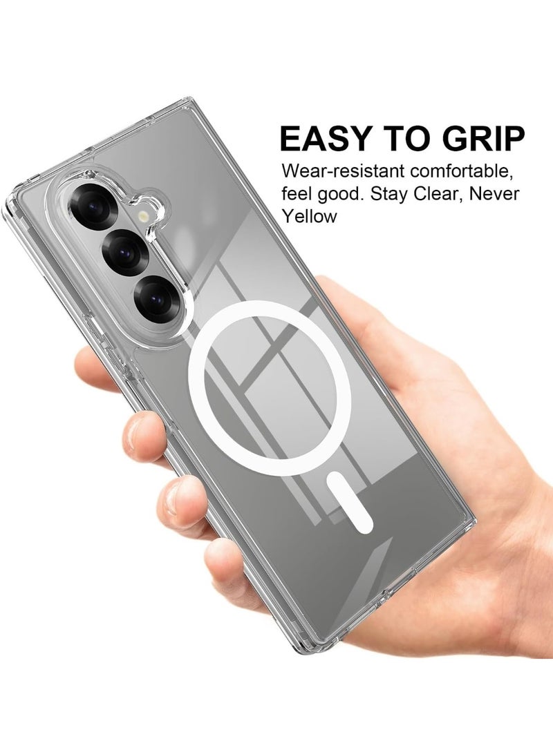 Muzz Samsung Galaxy Z Fold 7 Case with Camera Protection Transparent Back Protective - Scratch Resistant Hard PC Back Bumper Shockproof Cover for Samsung Galaxy Z Fold 7 5G (Clear Case With Mag safe) - Image 2