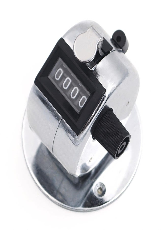 GOGO Desktop Tally Counter Clickers, Pitch Counter, 4 Digit Metal Tally Clicker with Base Mount for Bank, Counting People - Image 1