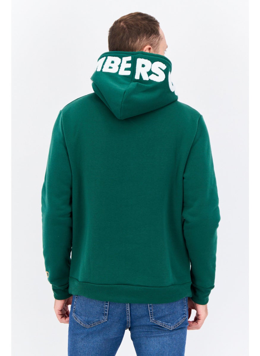 MEMBERS ONLY - Men Hooded Embroidered Long Sleeves Sweatshirt, Green - Image 1