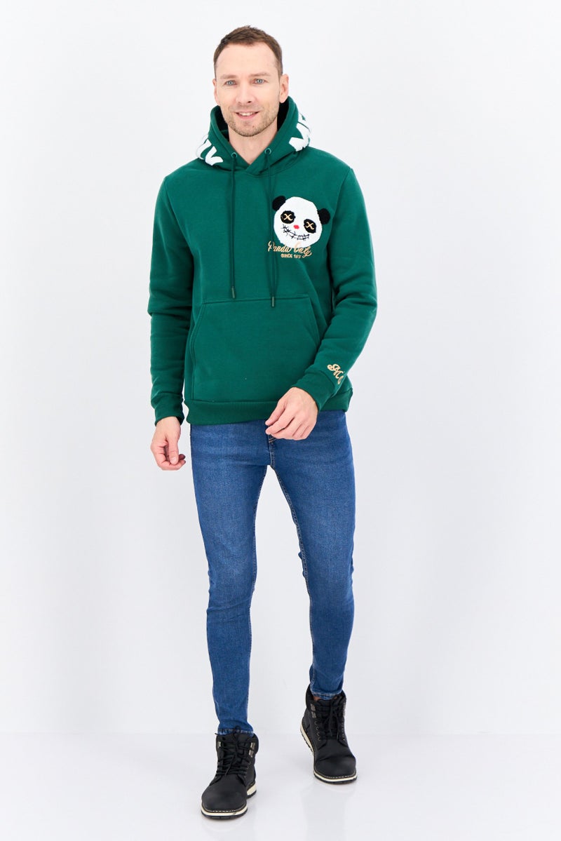 MEMBERS ONLY Men Hooded Embroidered Long Sleeves Sweatshirt, Green - Image 4