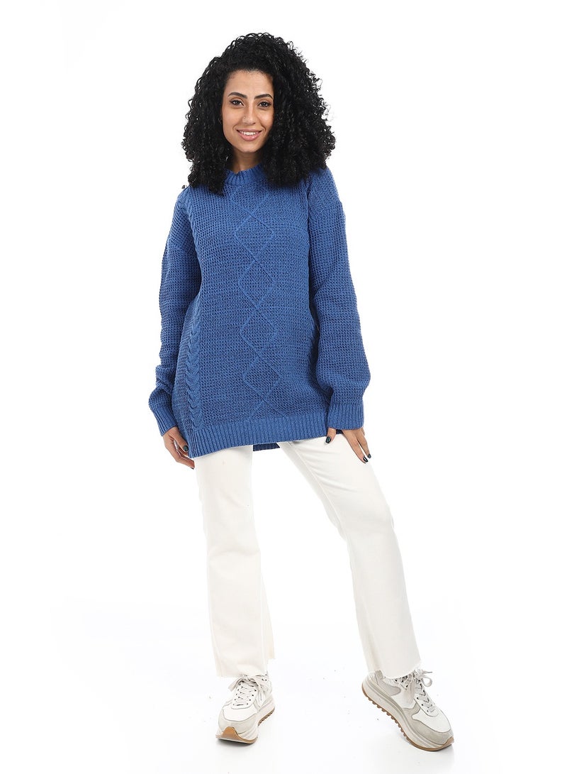 Caesar Women Wool Long Pullover Round Neck - Image 2