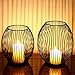 SUJUN Matte Black Oval Candle Holders Set of 2 - Vintage Decorative Candle Stand for Indoor Outdoor, Events, Parties, - Image 2