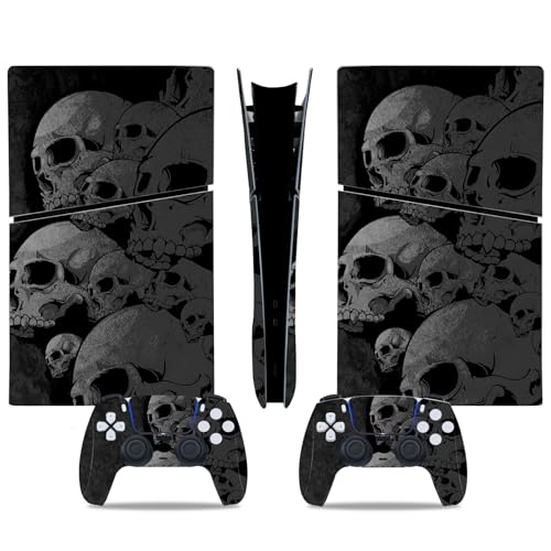 CXWITHY Skin Sticker for PS5 Slim Digital, Protective Vinyl Decal Game Accessories Cover for Console and Controller (Dark Grey) - Image 1