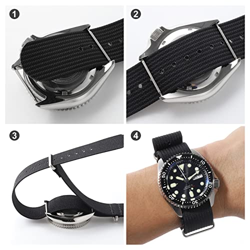 TACTICAL FROG Nylon Watch Band 18mm 19mm 20mm 22mm, Waterproof Military Watch Straps Replacement for Men Women, With Stainless Steel Buckle - Image 5