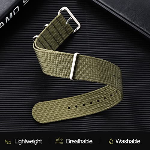 TACTICAL FROG Nylon Watch Band 18mm 19mm 20mm 22mm, Waterproof Military Watch Straps Replacement for Men Women, With Stainless Steel Buckle - Image 2