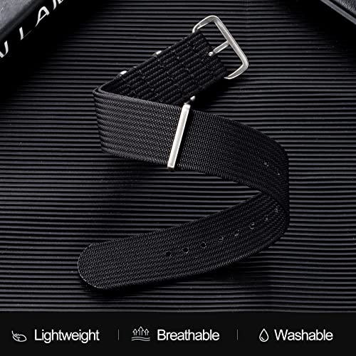 TACTICAL FROG Nylon Watch Band 18mm 19mm 20mm 22mm, Waterproof Military Watch Straps Replacement for Men Women, With Stainless Steel Buckle - Image 3