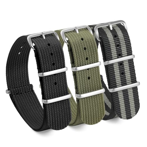 TACTICAL FROG Nylon Watch Band 18mm 19mm 20mm 22mm, Waterproof Military Watch Straps Replacement for Men Women, With Stainless Steel Buckle - Image 1
