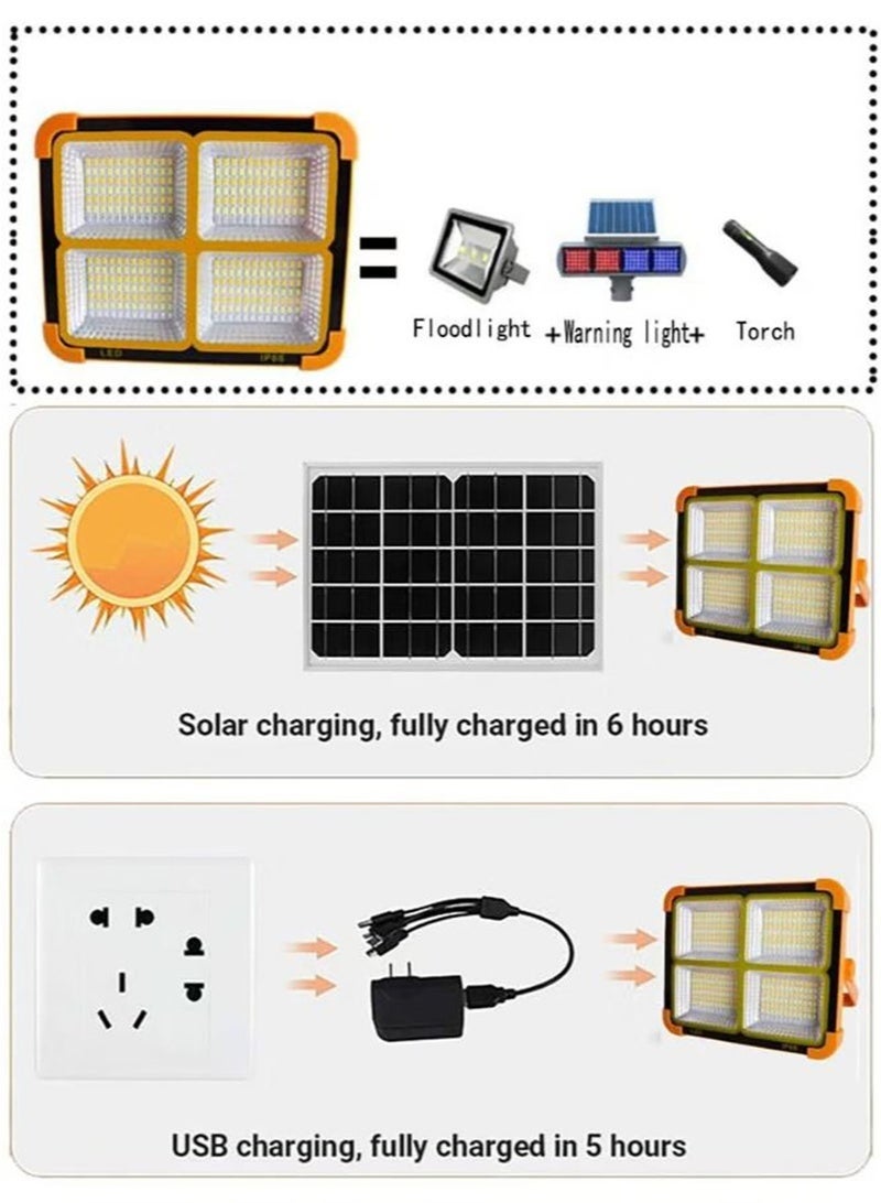 Waterproof Solar Light, 5 Lighting Modes, LED Light Rechargeable Power Bank, Portable Ultra Bright Floodlight, Cordless Light Floor Standing Hangable for Power Outage Emergency Light outdoor - Image 2