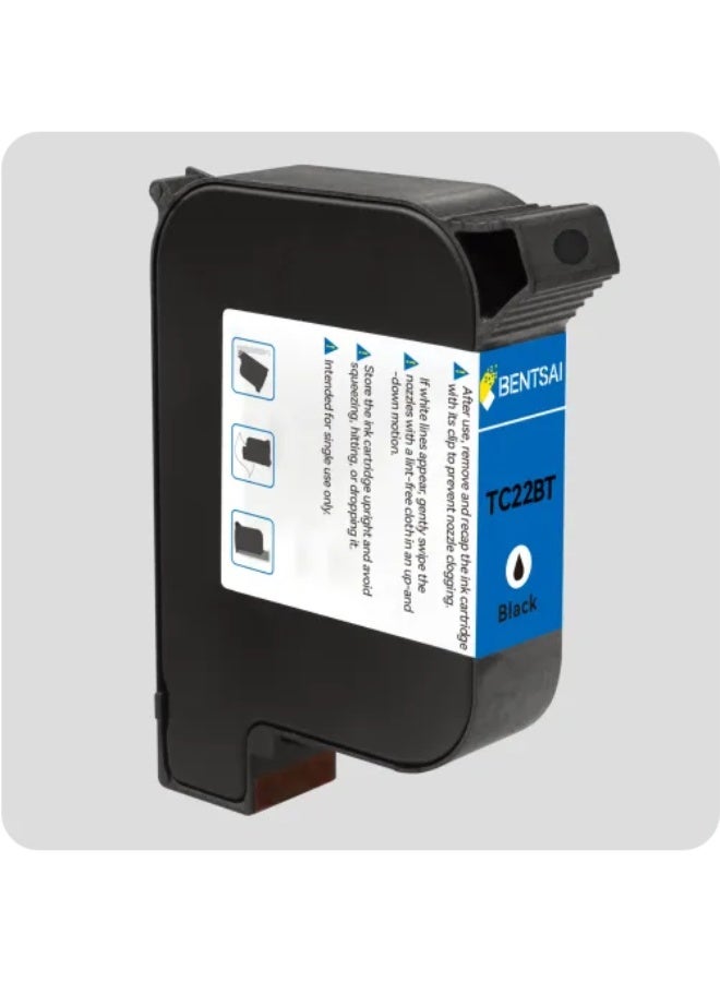 بنتساي خرطوشة حبر BENTSAI TC22BT نصف بوصة (12.7 مم) ذات أساس مذيب للطابعات النافثة للحبر المحمولة
