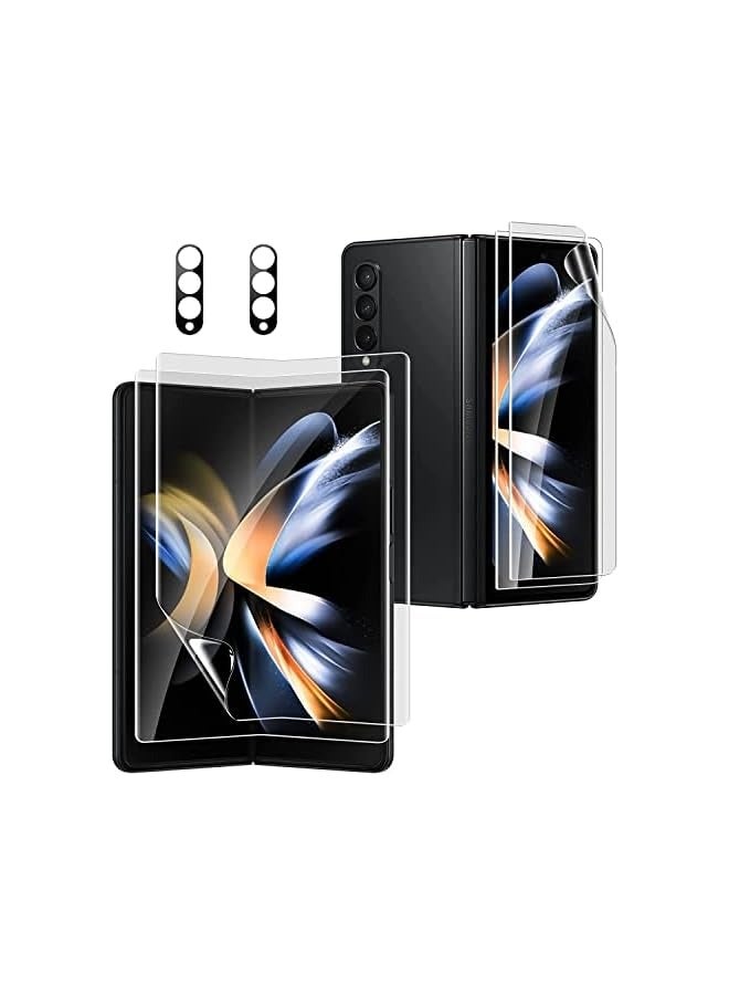 PROMASS Screen Protector Compatible with Galaxy Z Fold 4 5G Camera - Clear Full Cover, Scratch-Resistant Bubble Free, 3 Set Screen Protector and 2 Pack Lens Protector - Image 1