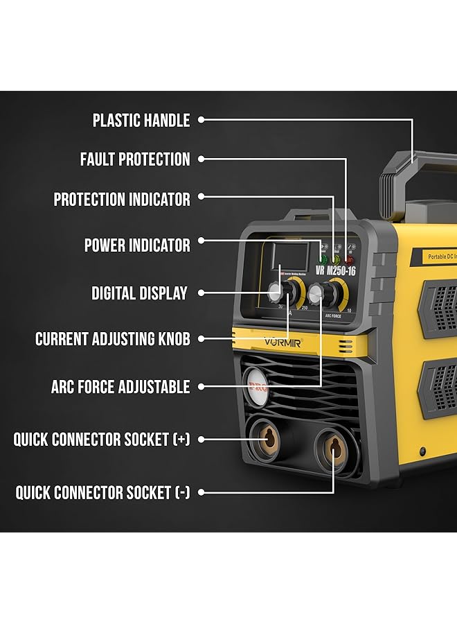 iBELL Vrm250 16 Inverter Mma Welding Machine Home Diy 250A With Hot Start Anti Stick Functions - Image 3