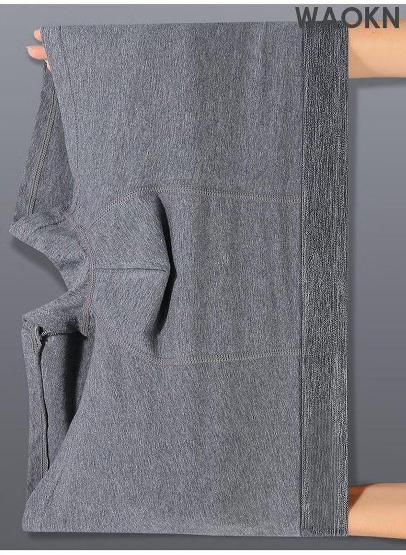 WAOKN 4 * PACK Men's Pure Cotton Underwear, Graphene antibacterial Crotch Bottom Fabric, Skin Friendly, Breathable and Comfortable, Moisture-Wicking Cotton Boxer Briefs U-shaped Comfortable Breathable Underwear Fashion Men's Boxer Briefs - Image 2