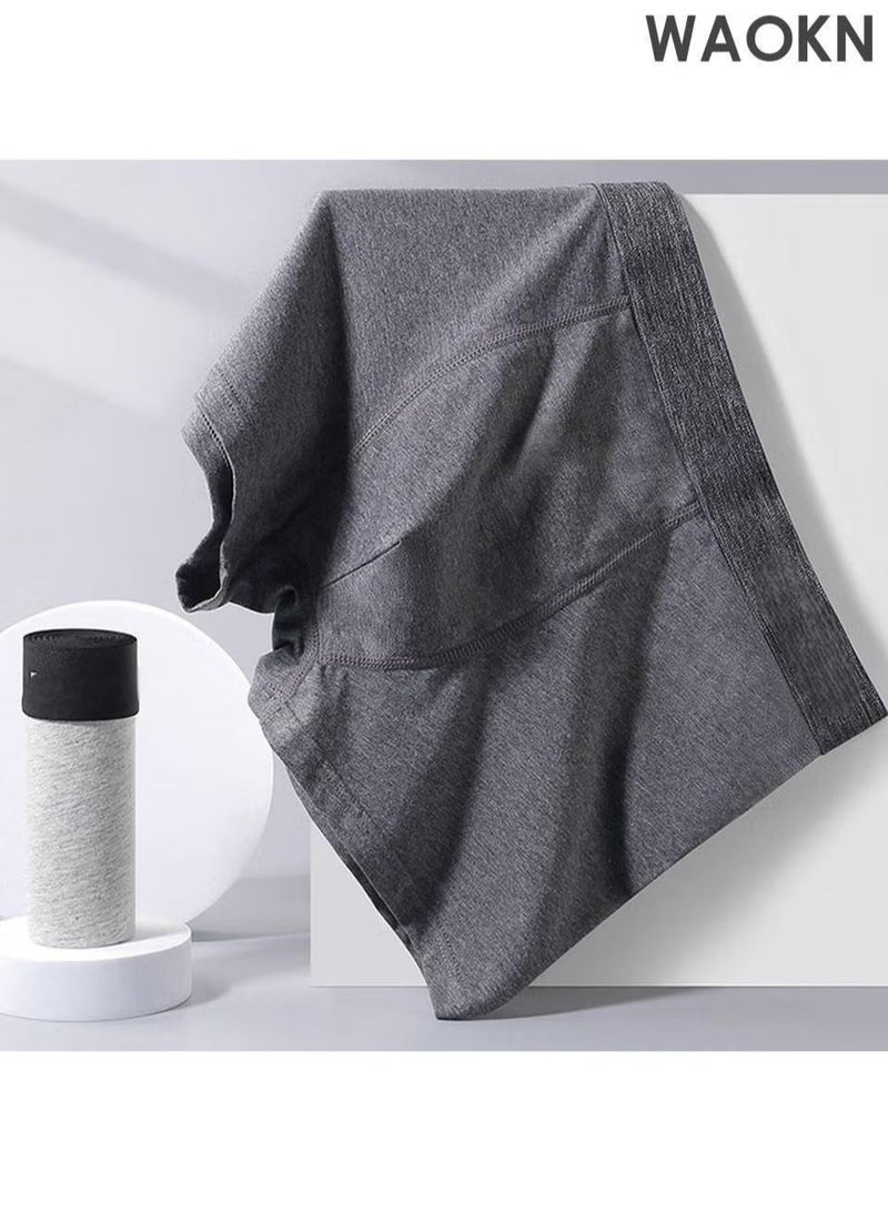 WAOKN 4 * PACK Men's Pure Cotton Underwear, Graphene antibacterial Crotch Bottom Fabric, Skin Friendly, Breathable and Comfortable, Moisture-Wicking Cotton Boxer Briefs U-shaped Comfortable Breathable Underwear Fashion Men's Boxer Briefs - Image 5