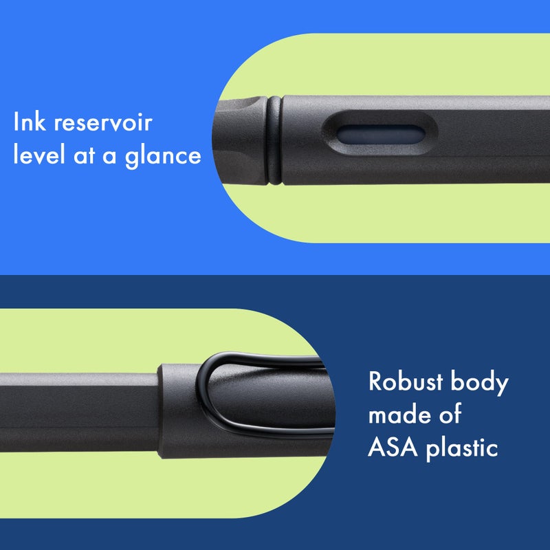 LAMY safari umbra - Fountain Pen with ergonomic grip & polished steel nib in size B - ideal for any Writing & Calligraphy - including LAMY T 10 blue cartridge - Right-Handed - Image 4