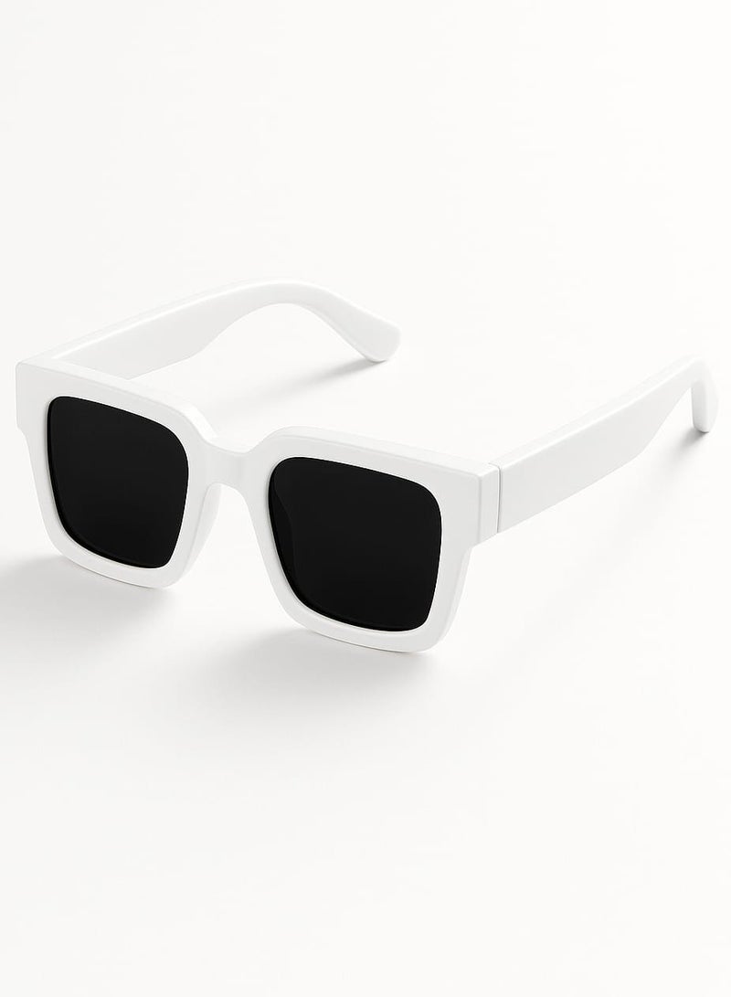 Retro White Square Frame Fashion Sunglasses – Stylish Party & Casual Wear | Perfect Gift Choice - Image 1