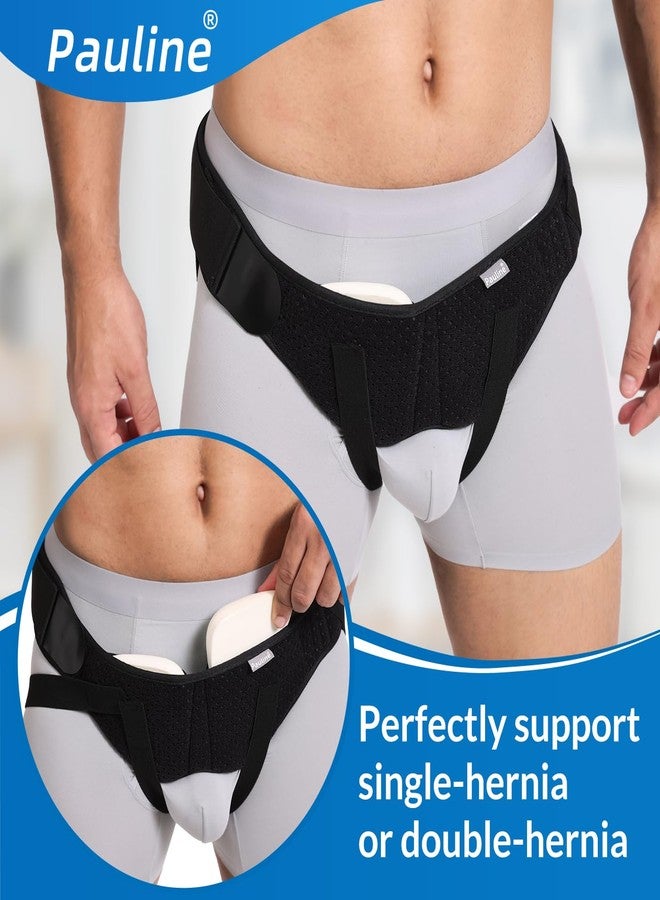 Pauline Inguinal Hernia Belt for Single/Double Hernia Support, Groin Hernia Truss for Men & Women Pain Relief with 2 Removable Compression Pads - Soft, Skin-friendly Fabric (Size L) - Image 5