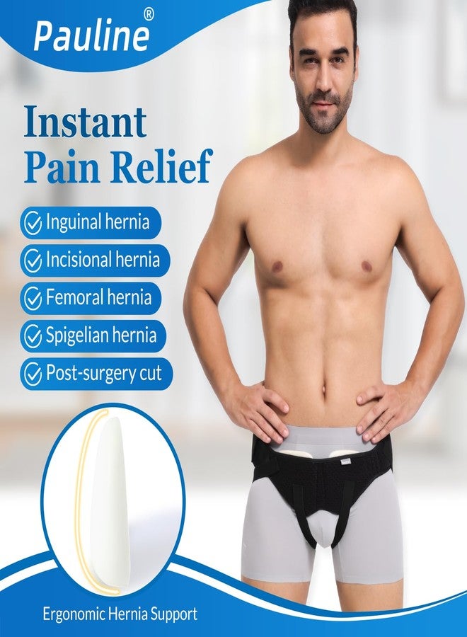 Pauline Inguinal Hernia Belt for Single/Double Hernia Support, Groin Hernia Truss for Men & Women Pain Relief with 2 Removable Compression Pads - Soft, Skin-friendly Fabric (Size L) - Image 2