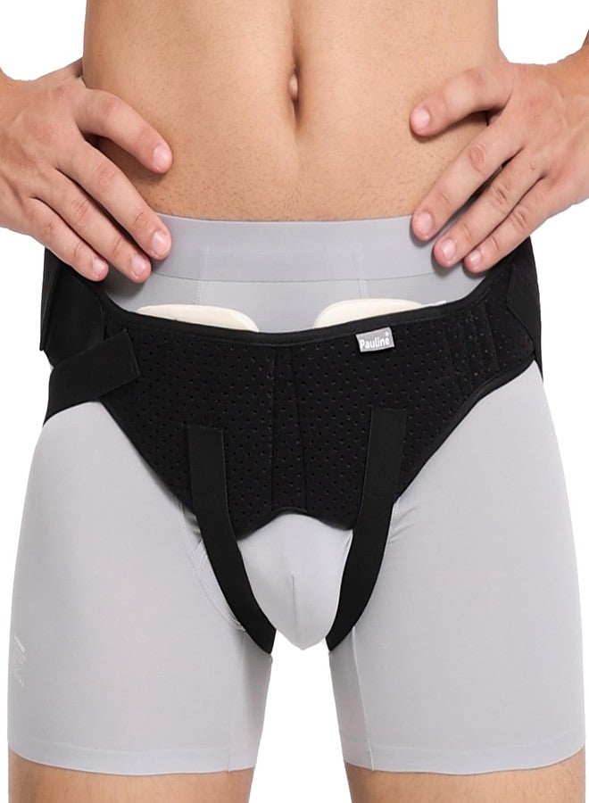 Pauline Inguinal Hernia Belt for Single/Double Hernia Support, Groin Hernia Truss for Men & Women Pain Relief with 2 Removable Compression Pads - Soft, Skin-friendly Fabric (Size L) - Image 1