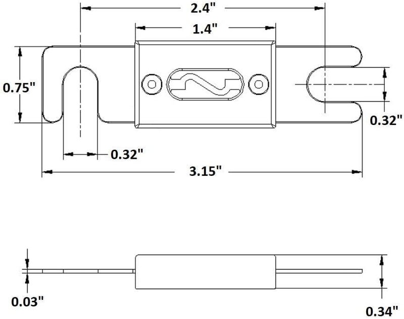 AA ANL Fuse 125A 125 Amp For Car Vehicle Marine Audio Video System Gold 2 Pack (125 Amp) - Image 2
