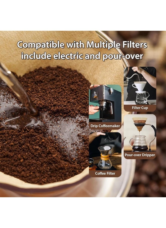 ECVV - 100 Count Disposable Coffee Paper Filters 2-4 Cups, V60 Coffee Filters V-Shaped Unbleached Disposable Coffee Filters, V-Shaped Paper Fits For Drip And Compatible With Pour Over Coffee Maker - Image 1