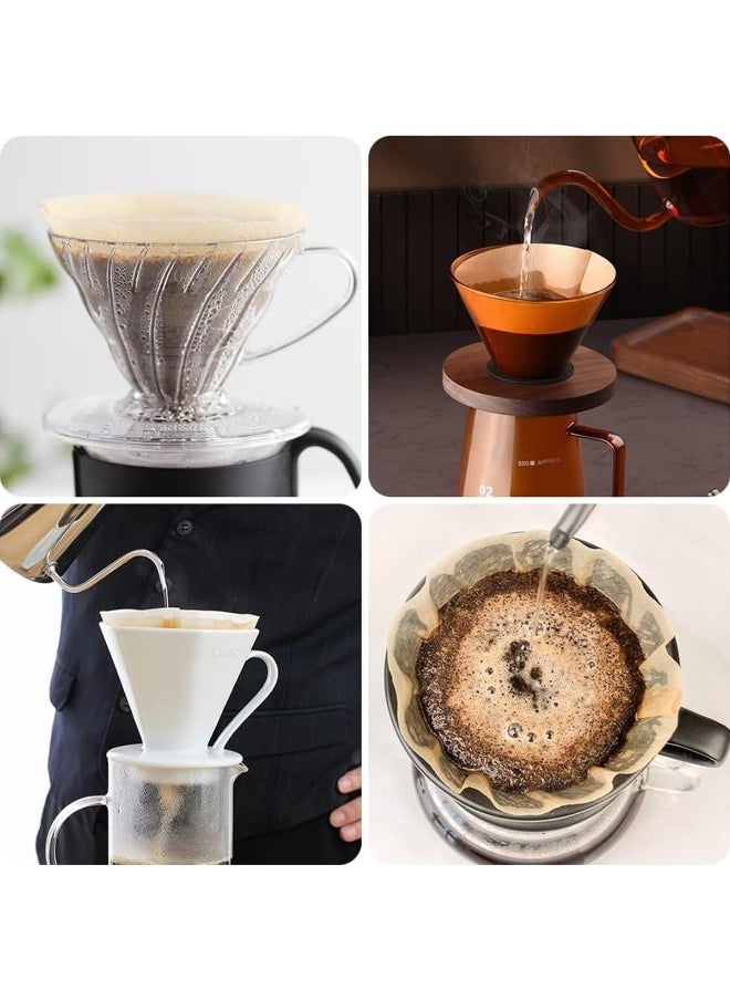 ECVV - 100 Count Disposable Coffee Paper Filters 2-4 Cups, V60 Coffee Filters V-Shaped Unbleached Disposable Coffee Filters, V-Shaped Paper Fits For Drip And Compatible With Pour Over Coffee Maker - Image 1