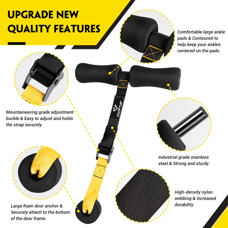 COFOF Nordic Hamstring Curl Strap - Holds 420 Pounds, Great for Hamstring Curls, Sit-ups, Spanish Squats & Ab Workout - 5 Second Setup - Home Fitness Equipment - Image 3