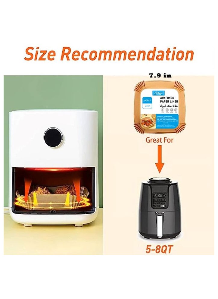 SOLARAE - Grease Proof And Waterproof Food Grade Silicone Coated Air Fryer Paper liner 100pcs - Image 1