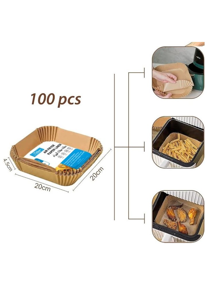 SOLARAE - Grease Proof And Waterproof Food Grade Silicone Coated Air Fryer Paper liner 100pcs - Image 1