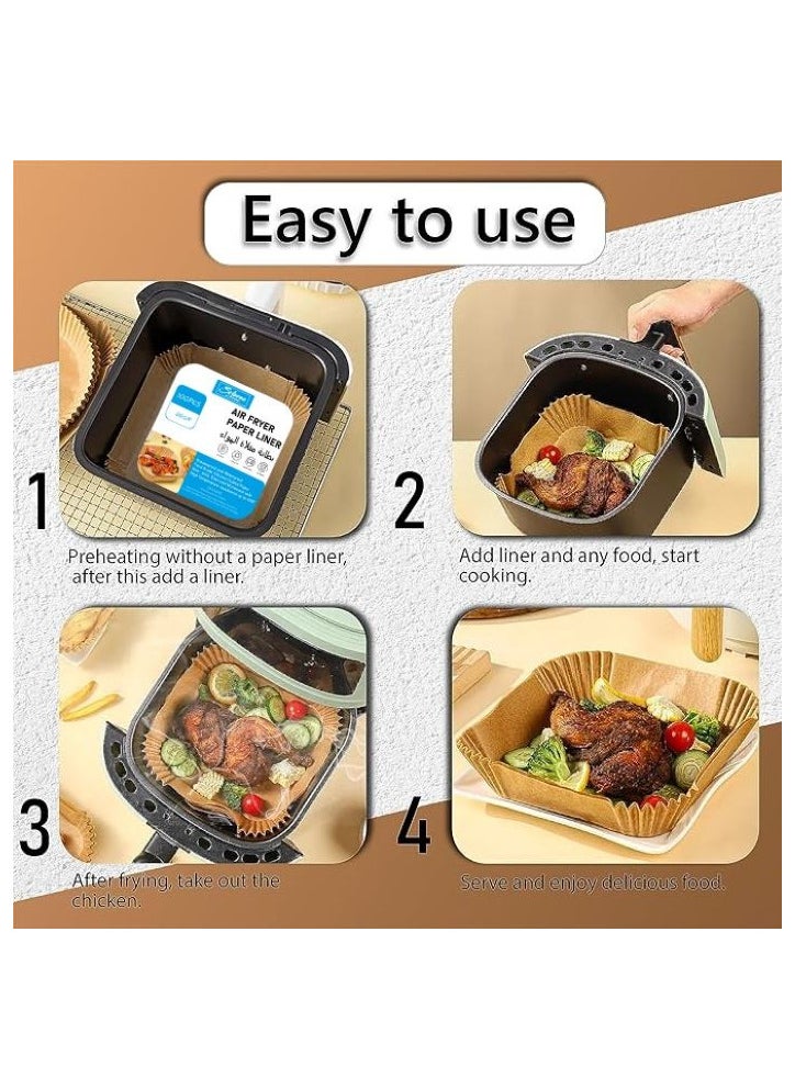 SOLARAE - Grease Proof And Waterproof Food Grade Silicone Coated Air Fryer Paper liner 100pcs - Image 1
