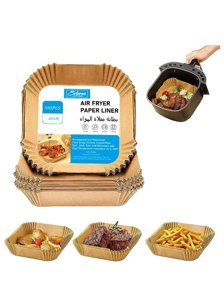 SOLARAE - Grease Proof And Waterproof Food Grade Silicone Coated Air Fryer Paper liner 100pcs - Image 1