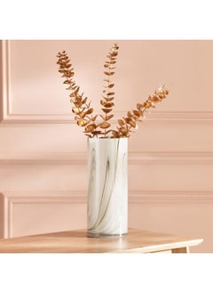 Milky Glass With Marble Texture Vase 12.5X30 Cm