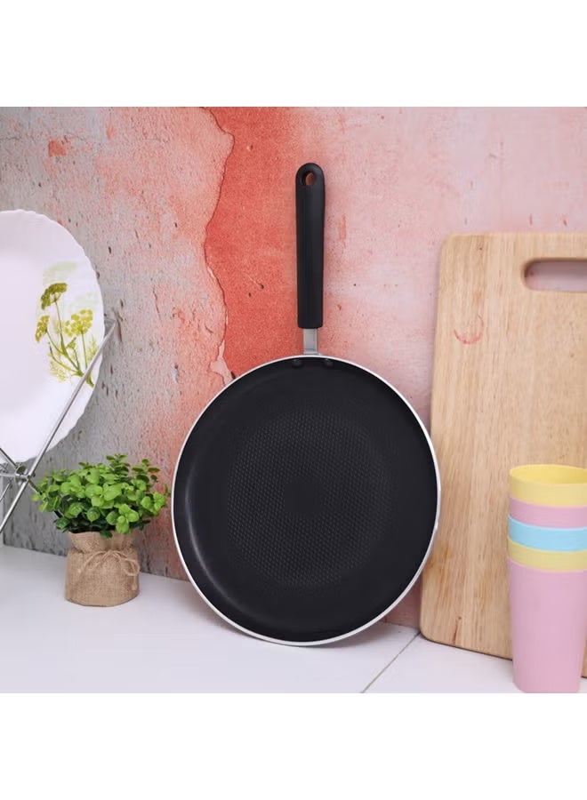 26CM غير اللاصق الفطائر وعاء - كريب الاستقراء ودوسا تاوا مع مقبض مقاوم للحرارة للفطائر، شاباتي والبطائر، مقبض طويل لمسة ناعمة لسهولة التقاط، مناسبة لمجموعات الطبخ متعددة أسود 26CM - Image 5