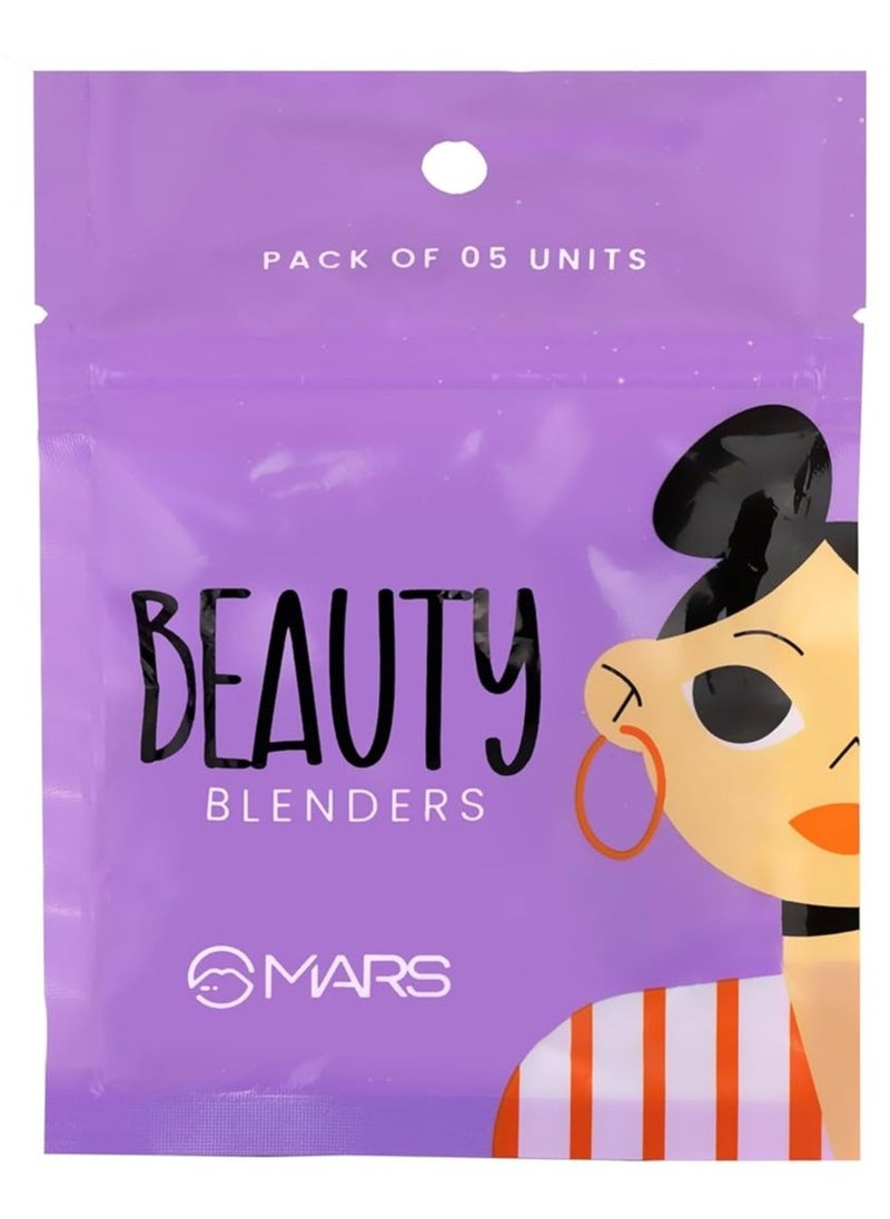 Mars - MARS Mini Beauty Blenders for Makeup Flawless Versatile Usage Precise and Effortless Blending   Travel Friendly Easy to Clean Professional Results Pack of 5 - Image 1
