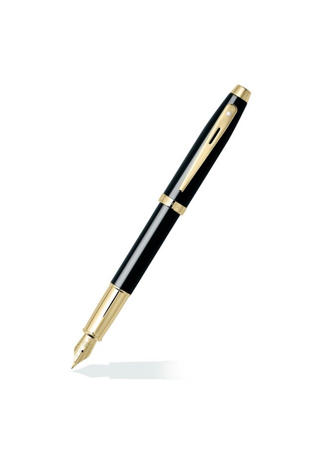 SHEAFFER - Sheaffer Gift 100 Glossy Black Fountain Pen with Gold tone Trim | E9322 Fountain Pen Medium nib | Premium Pen Gift Set - Image 1