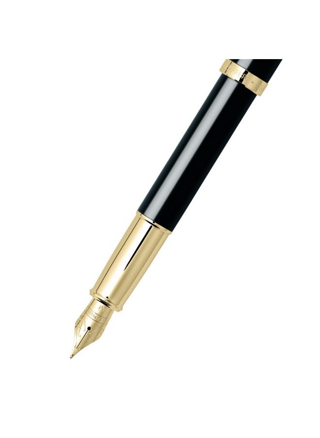 SHEAFFER - Sheaffer Gift 100 Glossy Black Fountain Pen with Gold tone Trim | E9322 Fountain Pen Medium nib | Premium Pen Gift Set - Image 1