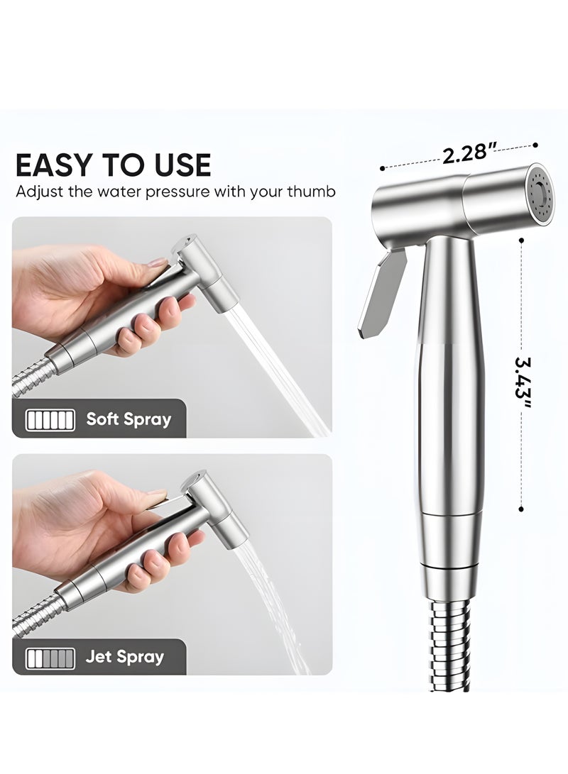 BIG MAX Handheld Bidet Sprayer for Toilet, Jet Sprayer for Toilet Muslim Shower, Adjustable Cloth Diaper Sprayer Bidets for Attachment Toilet with Bidet Hose for Feminine Wash - Image 4