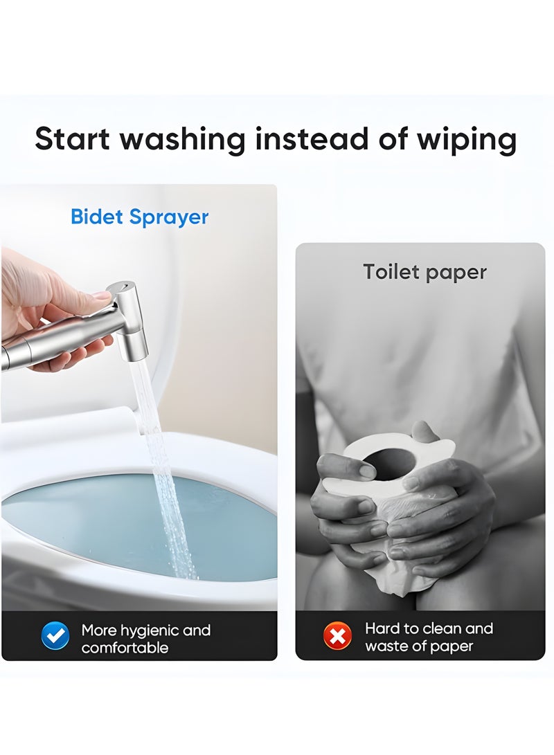 BIG MAX Handheld Bidet Sprayer for Toilet, Jet Sprayer for Toilet Muslim Shower, Adjustable Cloth Diaper Sprayer Bidets for Attachment Toilet with Bidet Hose for Feminine Wash - Image 2