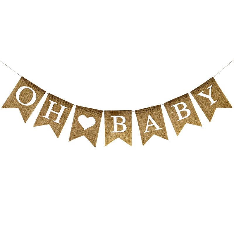 Anwyll Burlap Baby Banner - NO DIY Oh Baby Banner Baby Shower Decorations Oh Baby Shower Sign for Backdrop Neutral Gender Reveal Party Decorations Babies Announcement Sign for Girls Boys - Image 1