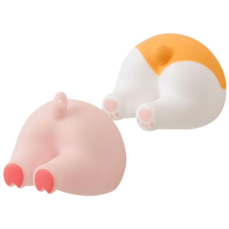 Self Adhesive Animal Tail Toothbrush Holder Wall Hooks Set Of 2 For Bathroom Shower Organization - Image 2