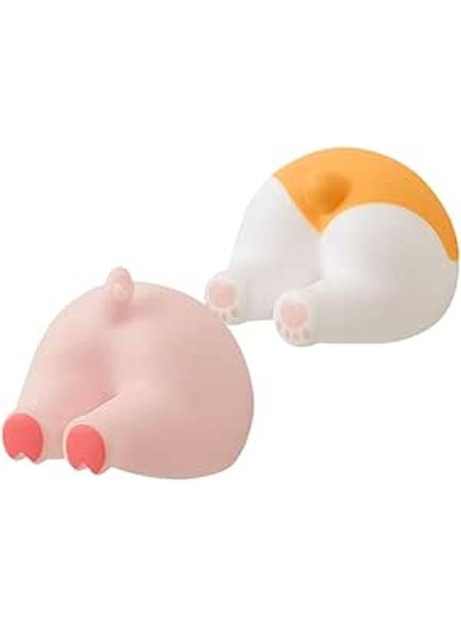 Self Adhesive Animal Tail Toothbrush Holder Wall Hooks Set Of 2 For Bathroom Shower Organization - Image 1