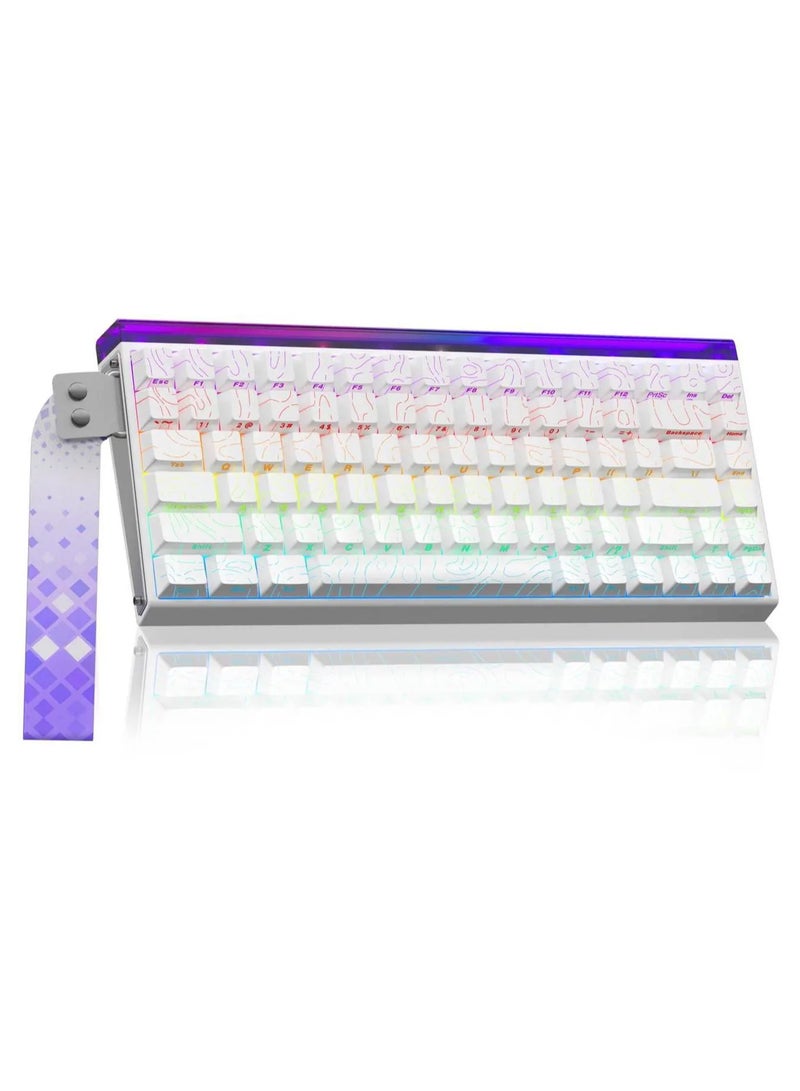 AULA Aula Hero 84 HE - 75% Mechanical Gaming Keyboard, Hall Effect Magnetic Switches Keyboard, 8000Hz Polling Rate, RGB Neon Light Box, Hot-Swappable Side-Printed PBT Keycaps, Gamer Keyboards for PC/Mac (White-Black Emperor Axis)  - Image 1