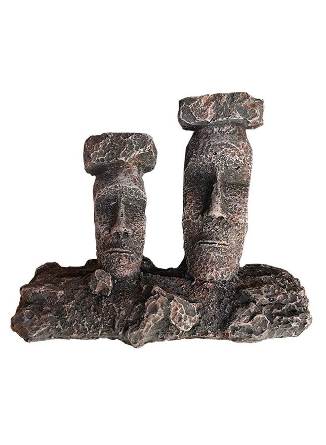Smoothedo-Pets Aquarium Bubbler Decorations Fish Tank Decorations Aquarium Air Stone Decor Easter Island Moai Statues (Grey-Moai-Air-Stone) - Image 2